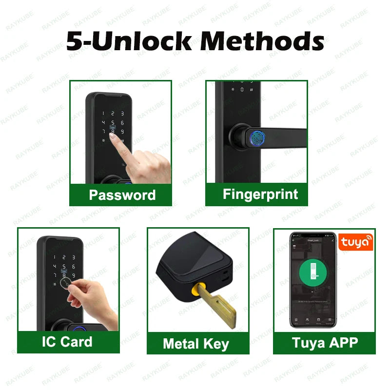 picture 3 RAYKUBE Biometric Fingerprint Door Lock K7 Pro+ Smart Lock Tuya App Remote Unlocking Keyless Lock Electronic Door Lock. Biometric Fingerprint Door Lock K7 Pro+ Smart Lock Remote Unlocking Keyless Lock Electronic Door Lock&nbsp; Kwikset smart lock smart lock schlage smart lock smart locks google smart lock kwikset smart lock reset smart door locks&nbsp; yale smart lock best smart locks smart to lock best smart lock august smart lock best smart lock