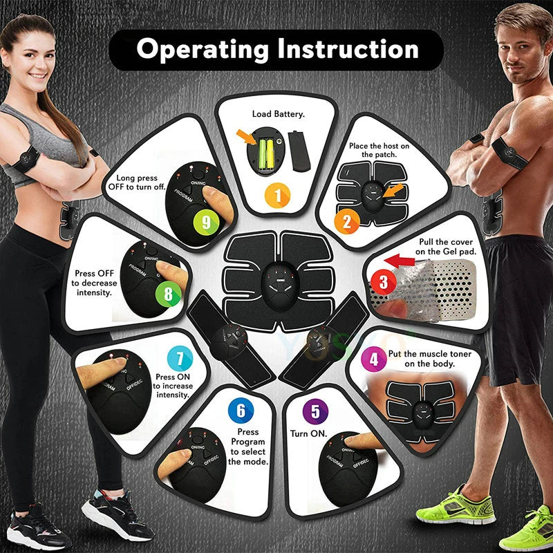 Electric Muscle Stimulator EMS Wireless Buttocks Hip Trainer Abdominal Electrical Stimulator Fitness Body Slimming Massager Electrical Stim E-stim muscle stimulation muscle stim portable and handy e stim device e-stim device multi use 