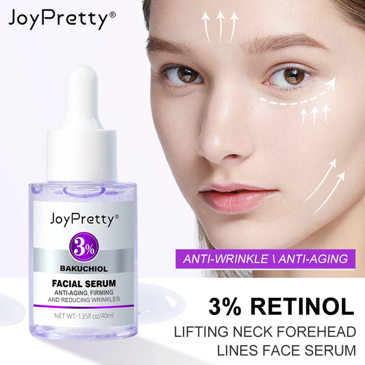 Retinol Wrinkle Face Serum Collagen Hyaluronic Acid Forehead Fine Lines Lifting Anti-Aging Glowing Serum Facial Skin Care 40ml