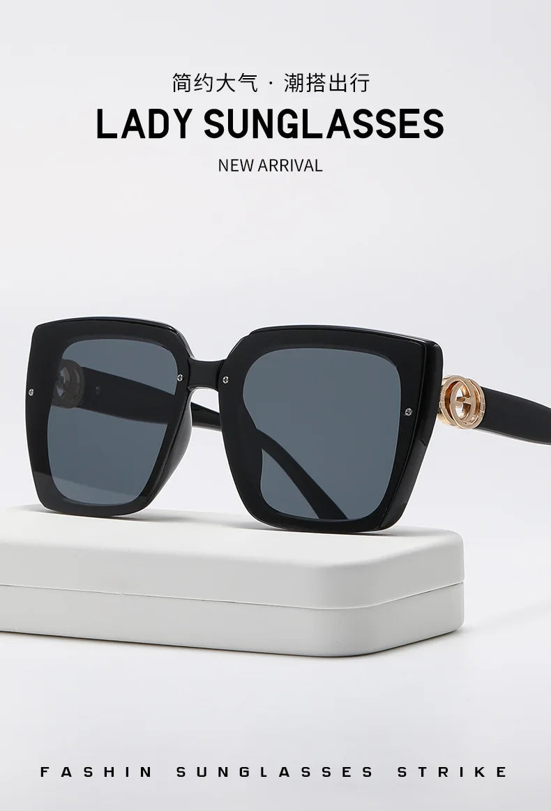 New Large Frame Square Sunglasses Women's Brand Designer Fashion Sun Glasses Women Outdoor Travel Eyewear UV400 Oculos De Sol&nbsp; Fashion sunglasses fashionable sunglasses mens fashion sunglasses men's sunglasses fashion shades sunglasses fashion sunglasses for men womens fashion sunglasses ladies fashion sunglasses fashion sunglasses for women female fashion sunglasses new fashion sunglasses lady sunglasses