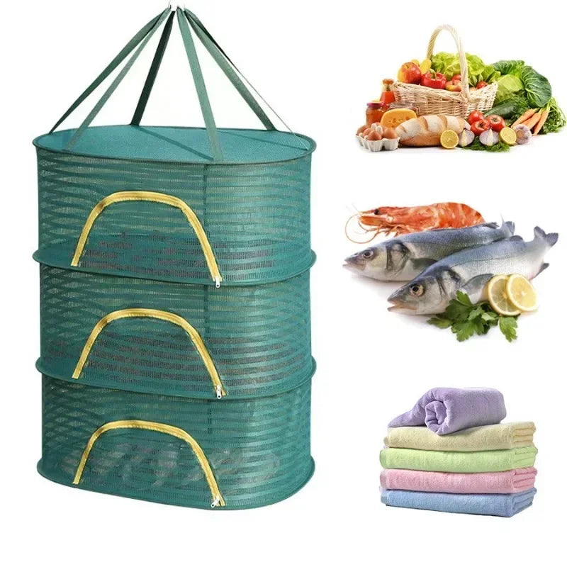 Multi-layer Foldable Sun Dry Netting Multi-functional Drying Net Drying Cage Folding Fish Net Drying Net Anti-fly net Home Drying Vegetable Net Drying Net Bag foldable drying net sun dry net portable dryer portable sundry sun drier sun dryer sun dry net multifunctional sun drier multi layer dryer various use