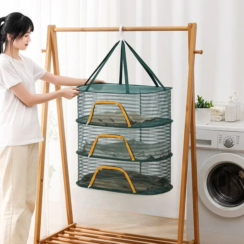 Muti-layer Foldable Sun Dry Netting Multi-functional Drying Net Drying Cage Folding Fish Net Drying Net Anti-fly net Home Drying Vegetable Net Drying Net Bag foldable drying net sun dry net portable dryer portable sundry sun drier sun dryer sun dry net multifunctional sun drier multi layer dryer clothes