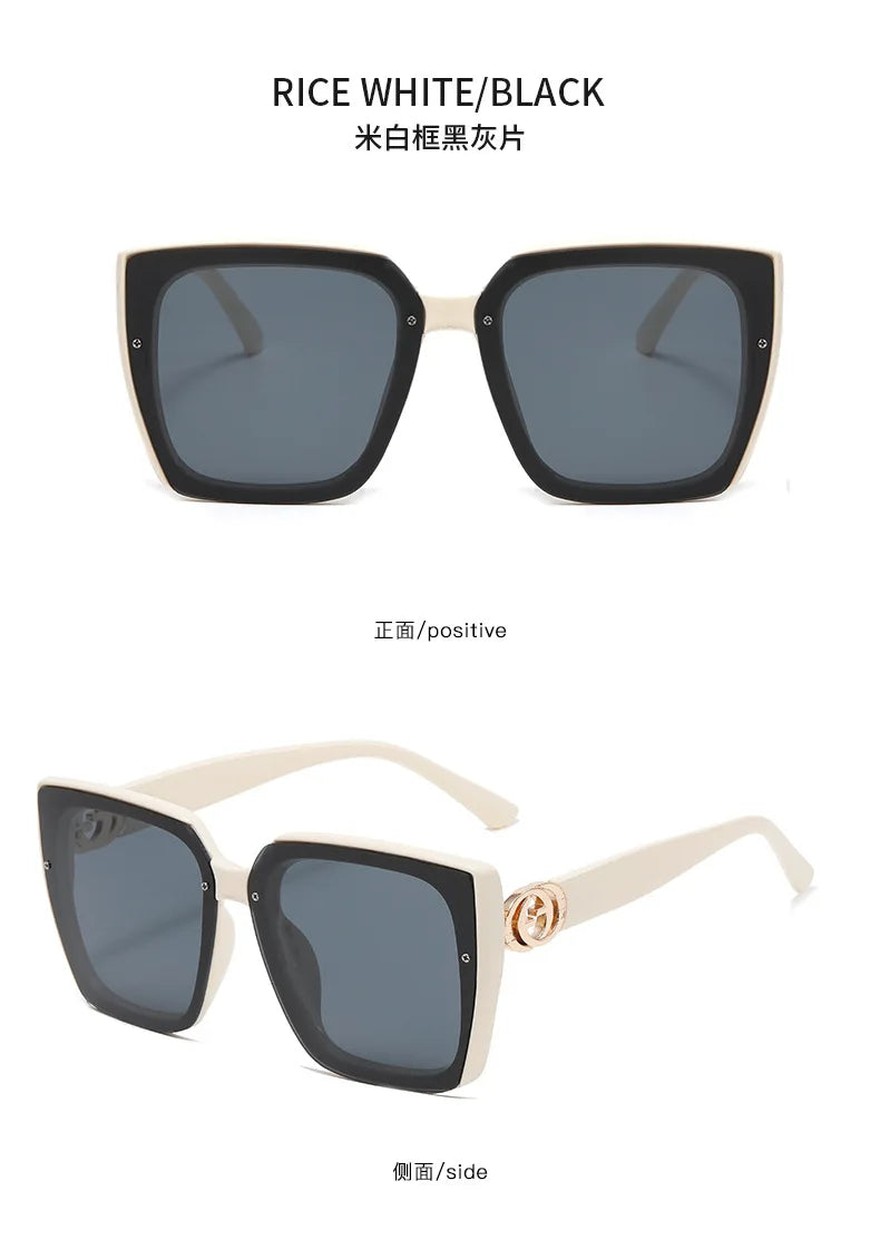 New Large Frame Square Sunglasses Women's Brand Designer Fashion Sun Glasses Women Outdoor Travel Eyewear UV400 Oculos De Sol&nbsp; Fashion sunglasses fashionable sunglasses mens fashion sunglasses men's sunglasses fashion shades sunglasses fashion sunglasses for men womens fashion sunglasses ladies fashion sunglasses fashion sunglasses for women female fashion sunglasses new fashion sunglasses rice white black