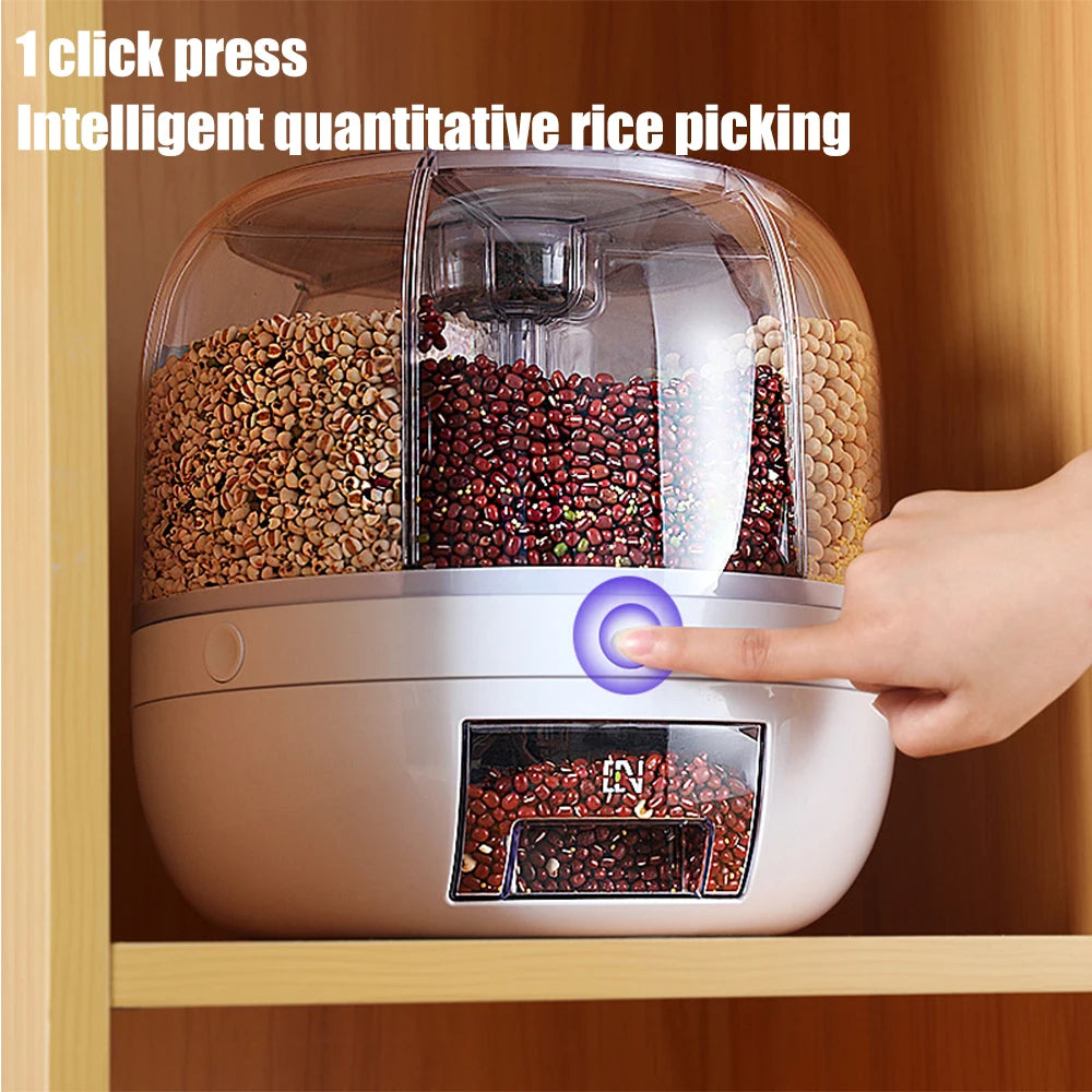 power button 360 Degree Rotating Rice Dispenser Sealed Dry Cereal Grain Bucket Dispenser Moisture-proof Kitchen Food Container Storage Box Rice dispenser rice dispenser 50 lbs glass rice dispenser rice dispenser 25 lbs best rice dispenser rice dispenser storage rice storage dispenser