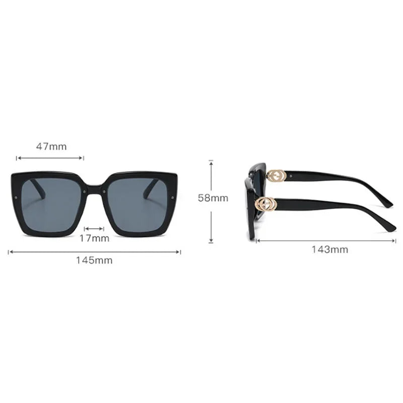 New Large Frame Square Sunglasses Women's Brand Designer Fashion Sun Glasses Women Outdoor Travel Eyewear UV400 Oculos De Sol&nbsp; Fashion sunglasses fashionable sunglasses mens fashion sunglasses men's sunglasses fashion shades sunglasses fashion sunglasses for men womens fashion sunglasses ladies fashion sunglasses fashion sunglasses for women female fashion sunglasses new fashion sunglasses product dimension 143