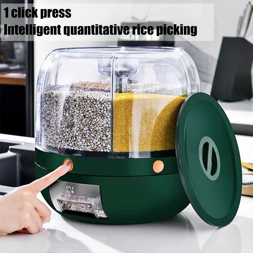 press button 360 Degree Rotating Rice Dispenser Sealed Dry Cereal Grain Bucket Dispenser Moisture-proof Kitchen Food Container Storage Box Rice dispenser rice dispenser 50 lbs glass rice dispenser rice dispenser 25 lbs best rice dispenser rice dispenser storage rice storage dispenser