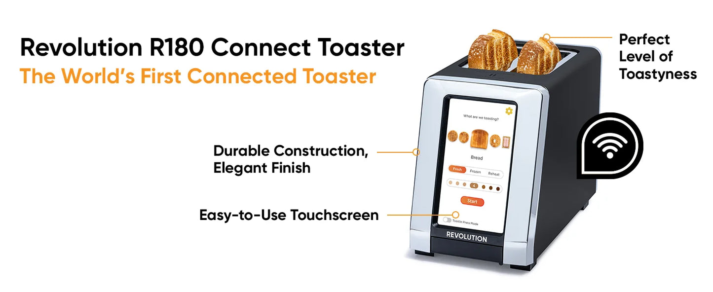 R180B High-Speed Touchscreen Toaster, 2-Slice Smart Toaster with Patented InstaGLO Technology & Revolution