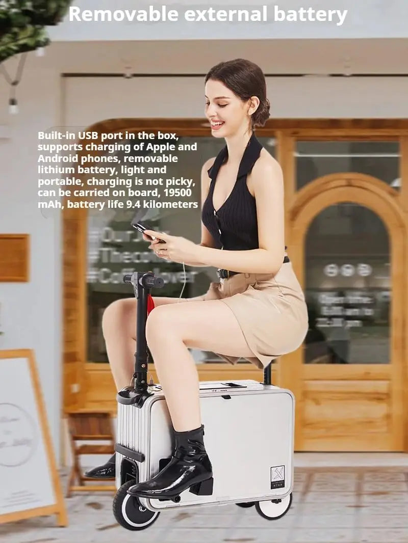 Electric smart luggage, cycling trolley case, smart boarding case, walking suitcase, manned boarding case