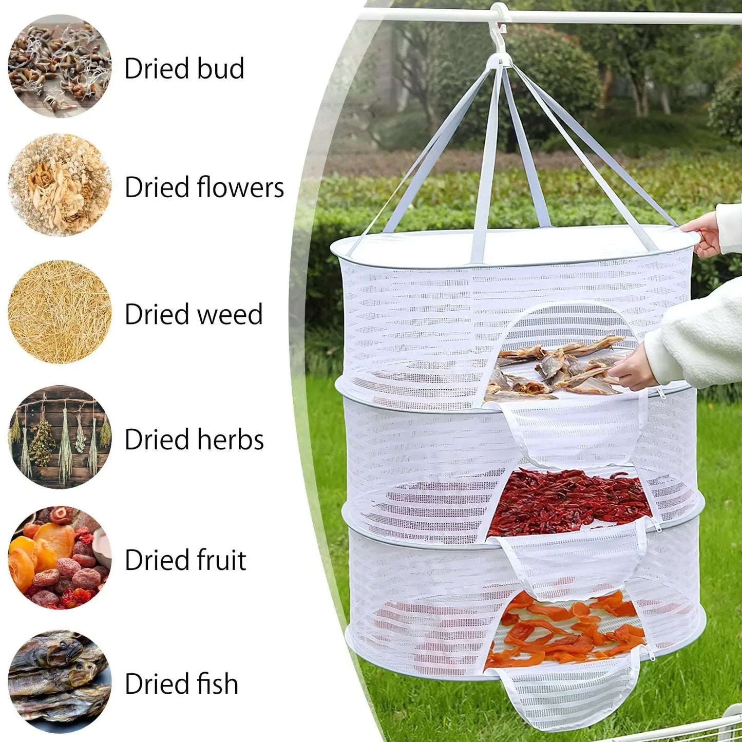 Multi-layer Foldable Sun Dry Netting Multi-functional Drying Net Drying Cage Folding Fish Net Drying Net Anti-fly net Home Drying Vegetable Net Drying Net Bag foldable drying net sun dry net portable dryer portable sundry sun drier sun dryer sun dry net multifunctional sun drier multi layer dryer food drying