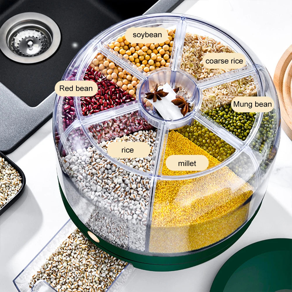 upper 360 Degree Rotating Rice Dispenser Sealed Dry Cereal Grain Bucket Dispenser Moisture-proof Kitchen Food Container Storage Box Rice dispenser rice dispenser 50 lbs glass rice dispenser rice dispenser 25 lbs best rice dispenser rice dispenser storage rice storage dispenser