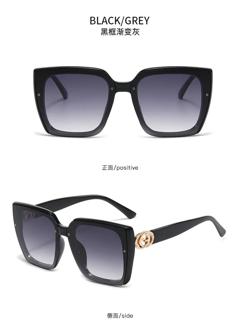 New Large Frame Square Sunglasses Women's Brand Designer Fashion Sun Glasses Women Outdoor Travel Eyewear UV400 Oculos De Sol&nbsp; Fashion sunglasses fashionable sunglasses mens fashion sunglasses men's sunglasses fashion shades sunglasses fashion sunglasses for men womens fashion sunglasses ladies fashion sunglasses fashion sunglasses for women female fashion sunglasses new fashion sunglasses. black gray