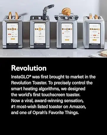 R180B High-Speed Touchscreen Toaster, 2-Slice Smart Toaster with Patented InstaGLO Technology & Revolution