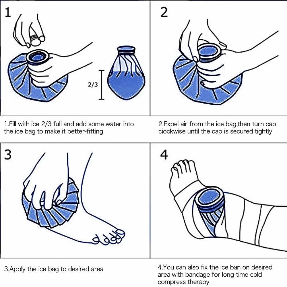 Ice Pack for Injuries Reusable, Ice Bags Hot Water Bag for Hot &amp; Cold Therapy and Pain Relief with Cover, No-Leak Elastic Breathable Ice Bag&nbsp;Rice rest ice compression elevation rest ice compression elevation rice rest ice compression and elevation after applying ice compress ice compression machine does compressed ice melt rest ice compression ice compress ice compression diagrma