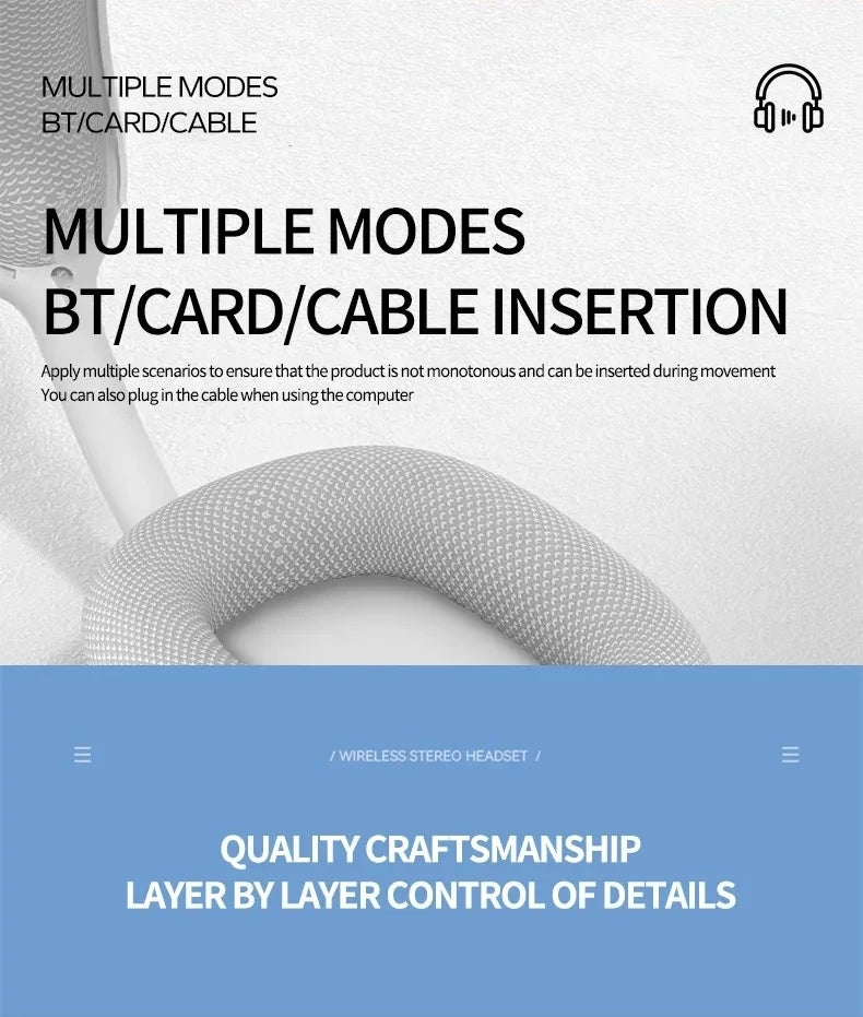 Promax Headphone Wireless Bluetooth Headset With Mic Noise Cancelling Headsets Stereo Sound Earphone Sports Gaming Headphones Beats headphones headphones headphone apple headphones bose headphones sony headphones bluetooth headphones noise cancelling headphones wireless headphones best headphones best noise cancelling headphones wired headphones apple headphones max promax multiple modes