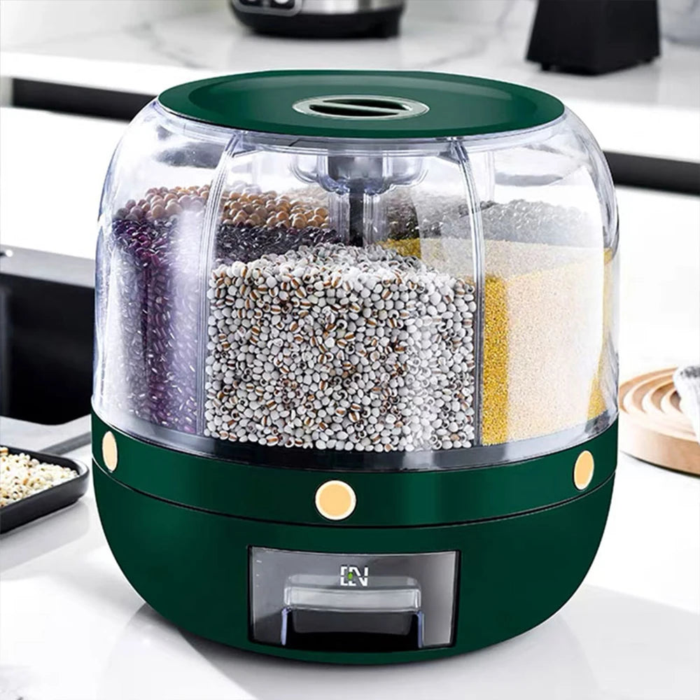 rice dispenser side 360 Degree Rotating Rice Dispenser Sealed Dry Cereal Grain Bucket Dispenser Moisture-proof Kitchen Food Container Storage Box Rice dispenser rice dispenser 50 lbs glass rice dispenser rice dispenser 25 lbs best rice dispenser rice dispenser storage rice storage dispenser