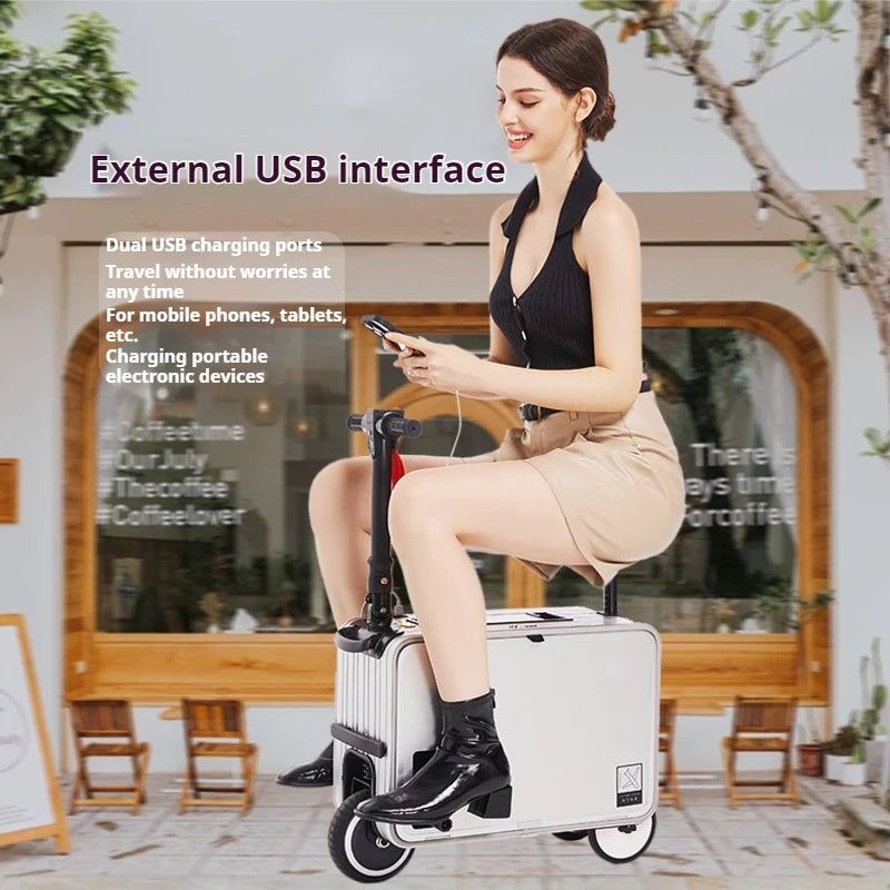 Electric smart luggage, cycling trolley case, smart boarding case, walking suitcase, manned boarding case