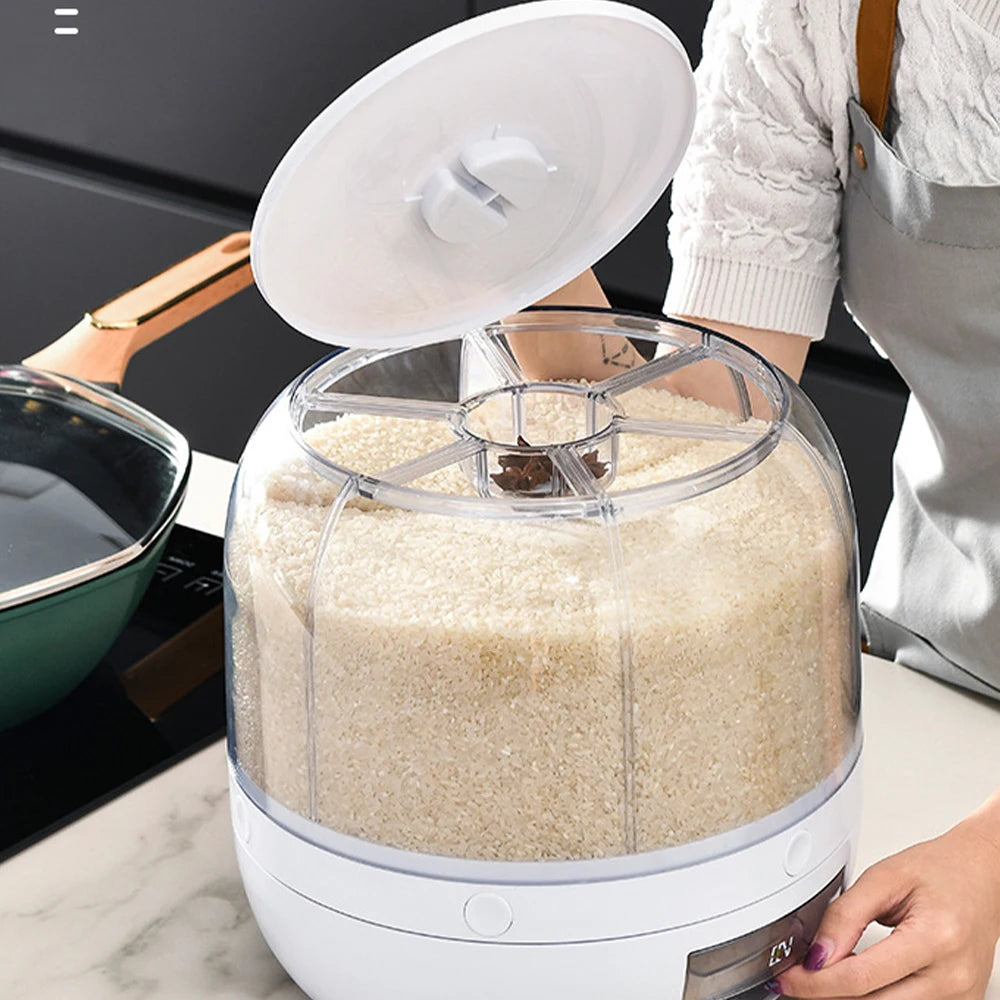 rice 360 Degree Rotating Rice Dispenser Sealed Dry Cereal Grain Bucket Dispenser Moisture-proof Kitchen Food Container Storage Box Rice dispenser rice dispenser 50 lbs glass rice dispenser rice dispenser 25 lbs best rice dispenser rice dispenser storage rice storage dispenser