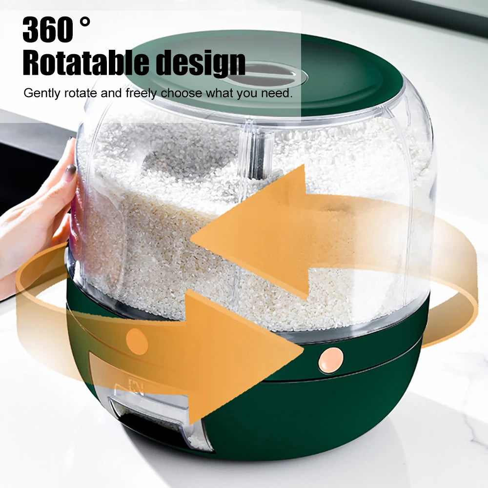 rotation 360 Degree Rotating Rice Dispenser Sealed Dry Cereal Grain Bucket Dispenser Moisture-proof Kitchen Food Container Storage Box Rice dispenser rice dispenser 50 lbs glass rice dispenser rice dispenser 25 lbs best rice dispenser rice dispenser storage rice storage dispenser