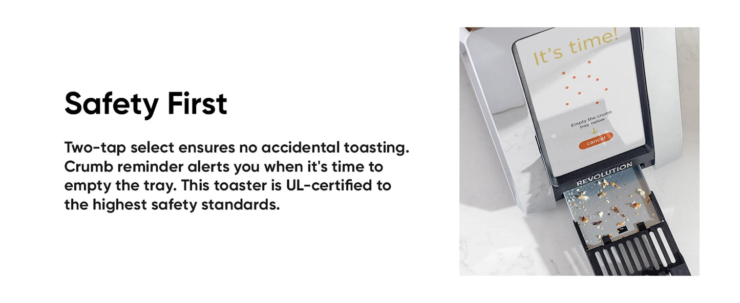 R180B High-Speed Touchscreen Toaster, 2-Slice Smart Toaster with Patented InstaGLO Technology & Revolution