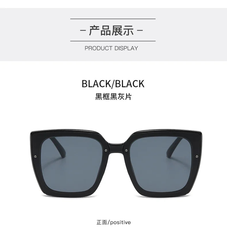 New Large Frame Square Sunglasses Women's Brand Designer Fashion Sun Glasses Women Outdoor Travel Eyewear UV400 Oculos De Sol&nbsp; Fashion sunglasses fashionable sunglasses mens fashion sunglasses men's sunglasses fashion shades sunglasses fashion sunglasses for men womens fashion sunglasses ladies fashion sunglasses fashion sunglasses for women female fashion sunglasses new fashion sunglasses black black