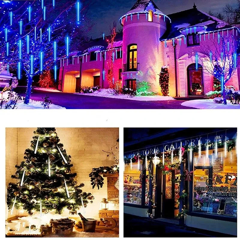 Christmas Decoration 2024 Led Lights Decorations for Outdoor Tree Garland Lighting Mood Light Garden String Party Lights Festoon