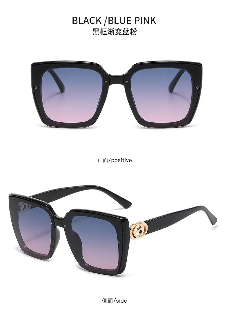 New Large Frame Square Sunglasses Women's Brand Designer Fashion Sun Glasses Women Outdoor Travel Eyewear UV400 Oculos De Sol&nbsp; Fashion sunglasses fashionable sunglasses mens fashion sunglasses men's sunglasses fashion shades sunglasses fashion sunglasses for men womens fashion sunglasses ladies fashion sunglasses fashion sunglasses for women female fashion sunglasses new fashion sunglasses black blue pink