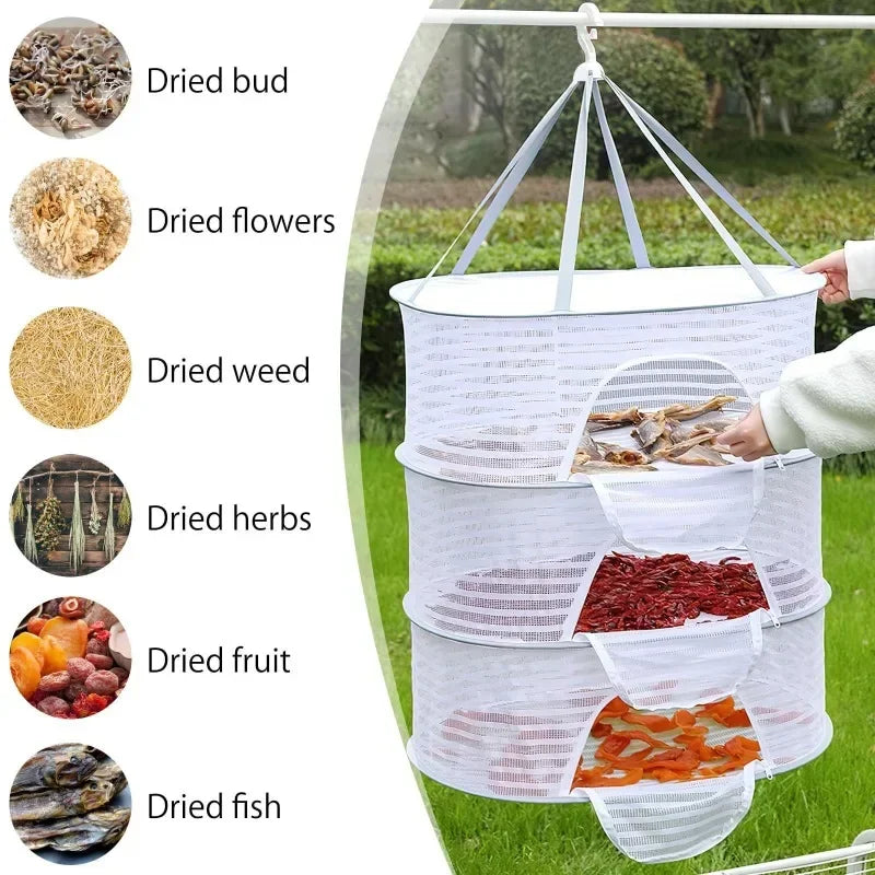 Multi-layer Foldable Sun Dry Netting Multi-functional Drying Net Drying Cage Folding Fish Net Drying Net Anti-fly net Home Drying Vegetable Net Drying Net Bag foldable drying net sun dry net portable dryer portable sundry sun drier sun dryer sun dry net multifunctional sun drier multi layer dryer 3 layer white