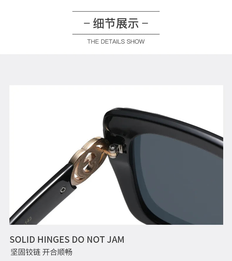 New Large Frame Square Sunglasses Women's Brand Designer Fashion Sun Glasses Women Outdoor Travel Eyewear UV400 Oculos De Sol&nbsp; Fashion sunglasses fashionable sunglasses mens fashion sunglasses men's sunglasses fashion shades sunglasses fashion sunglasses for men womens fashion sunglasses ladies fashion sunglasses fashion sunglasses for women female fashion sunglasses new fashion sunglasses. solid hinges do not jam